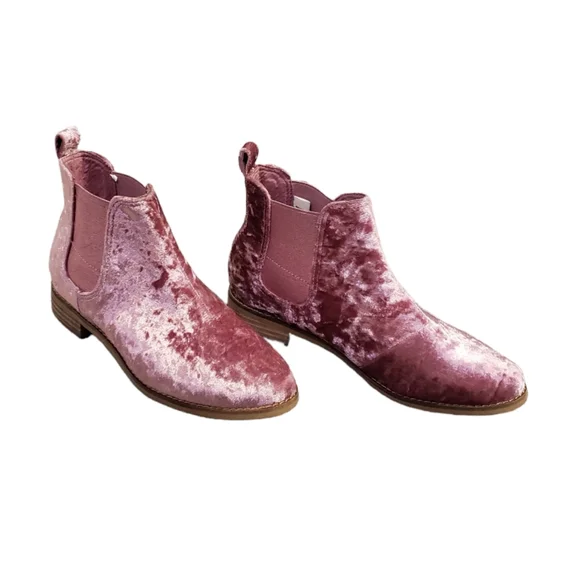 Toms Rose Velvet Chelsea Boots - Picture 1 of 6